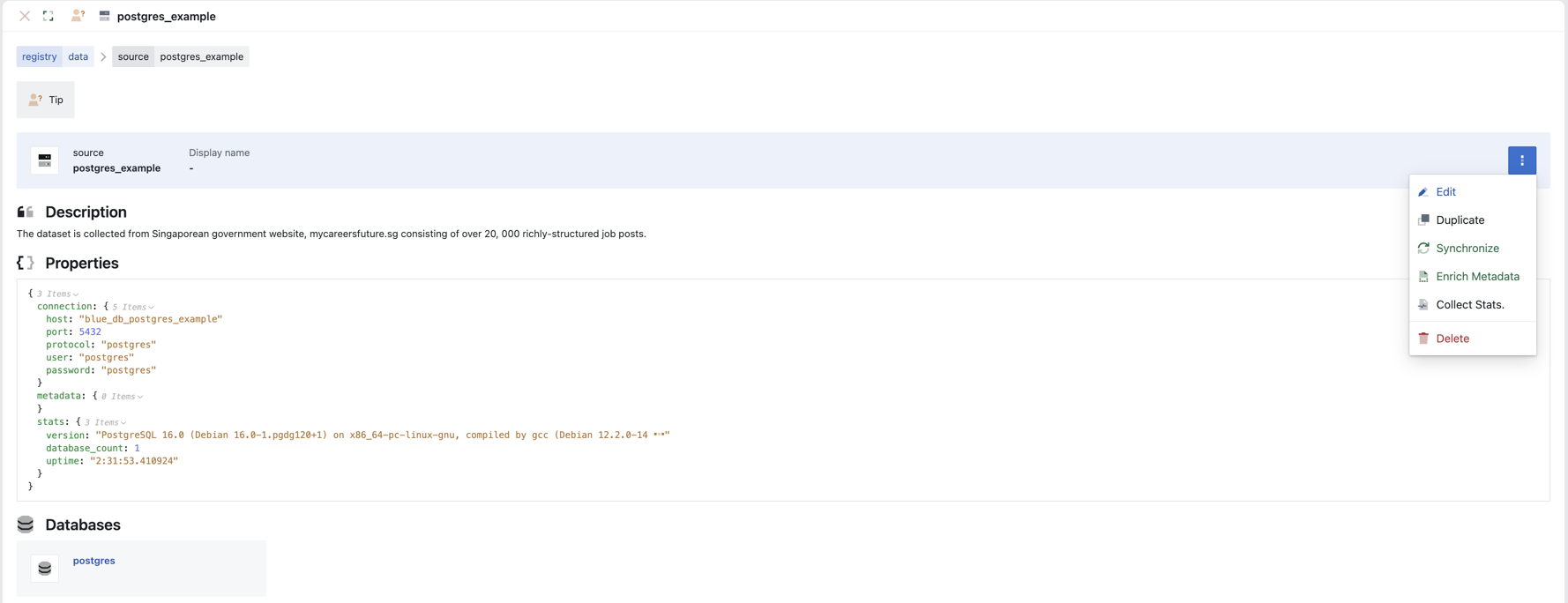Data Registry Configuration