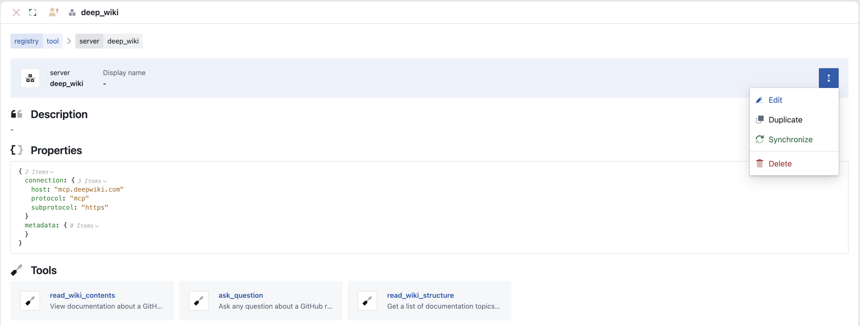 Tool Registry Configuration